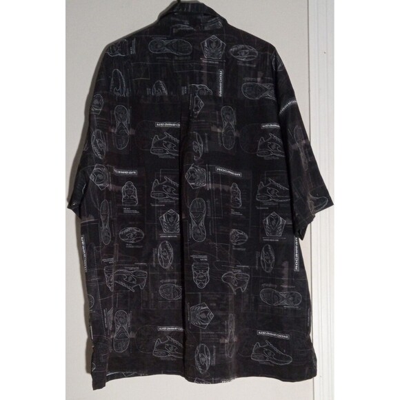 Vtg Rocawear Button Up Shirt Y2K Men's 2XL Black AOP Logo Short Sleeve Mint Cond - Picture 2 of 6